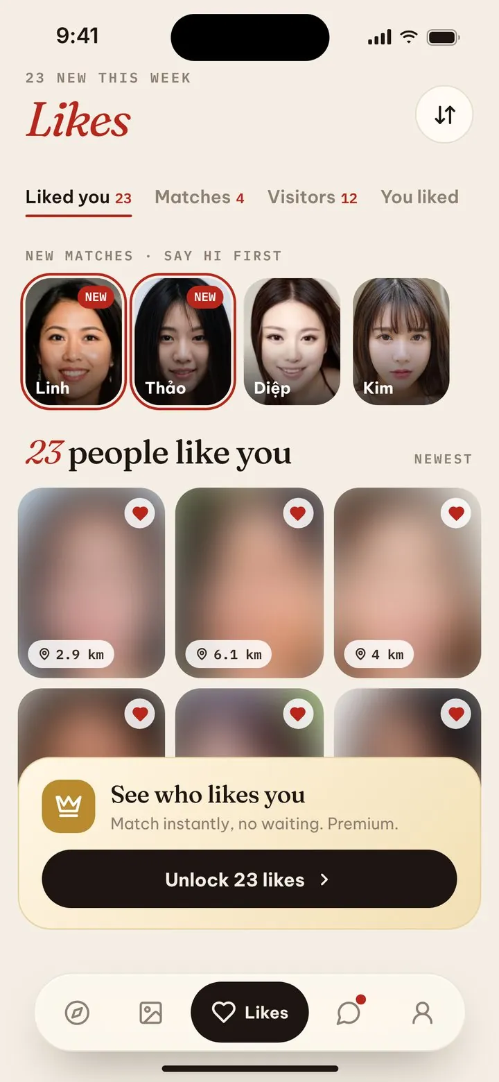 Màn hình Lượt thích